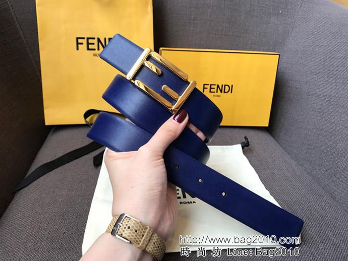FENDI芬迪 實物拍攝 最新爆款 柔軟小牛皮皮帶 雙F標誌 BAGUETTE系列 時尚百搭款女款皮帶  xfp1299